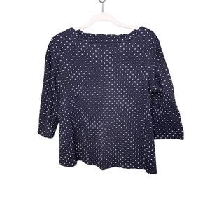 Croft & Barrow 3/4 Sleeve Shirt Women's Size XXL Scalloped Neckline Polka Dot